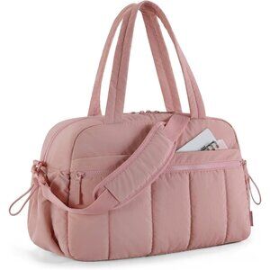Women Peach Imported Lightweight Water Resistant Travel Gym Carry On Duffle Bag